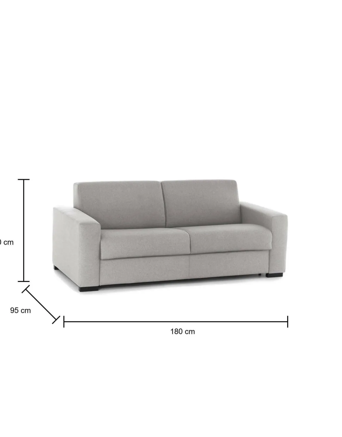 Divano letto compatto grigio 180x95cm - Akito