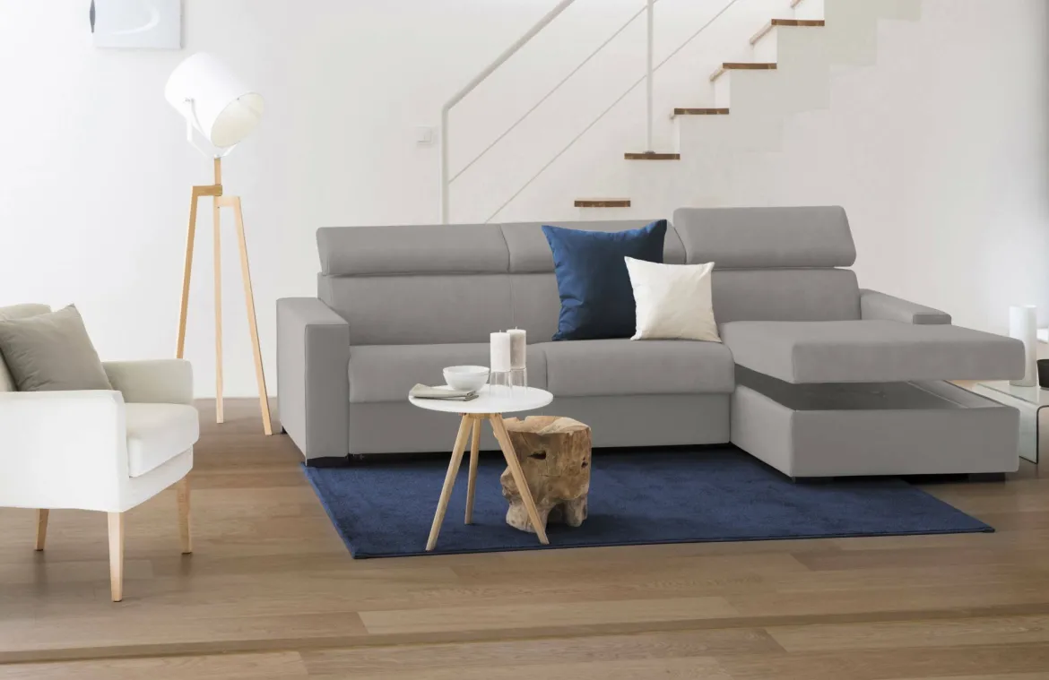 Divano letto compatto grigio 280x95cm - Allevatore