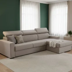 Divano letto compatto tortora 280x95cm - Allevatore