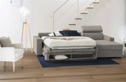 Divano letto compatto tortora 280x95cm - Allevatore