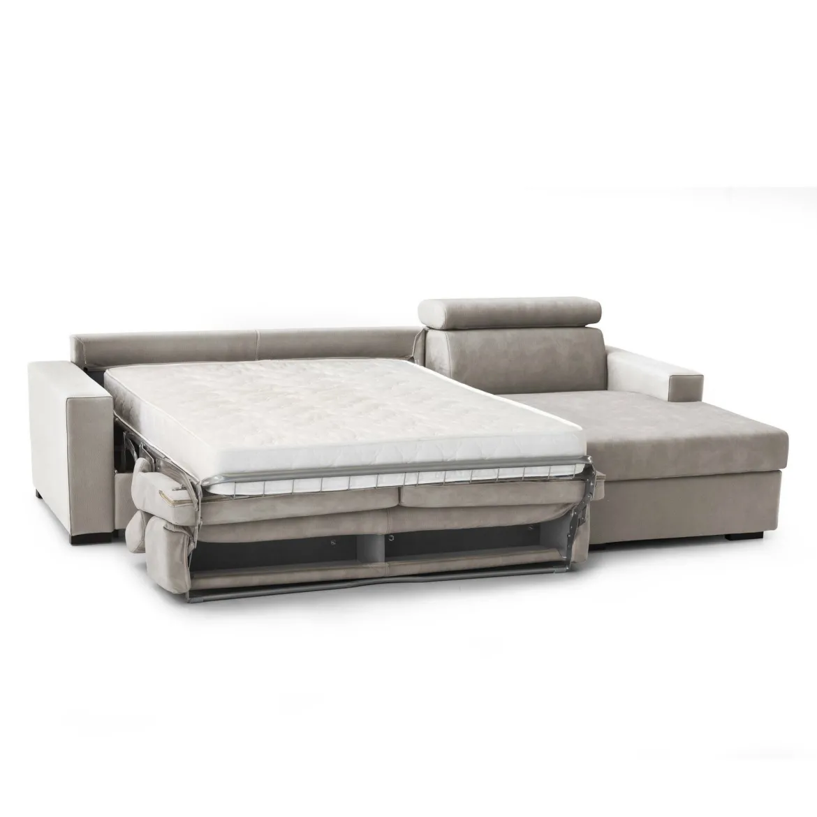 Divano letto compatto tortora 280x95cm - Allevatore