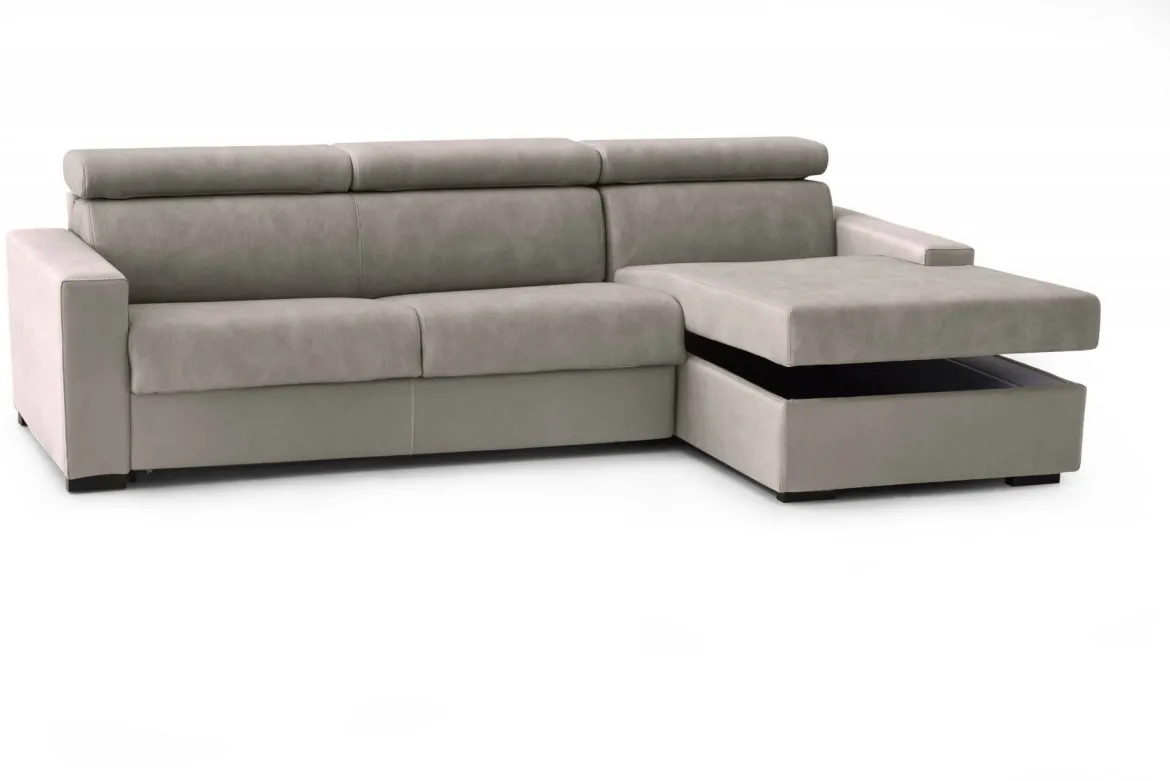Divano letto compatto tortora 280x95cm - Allevatore