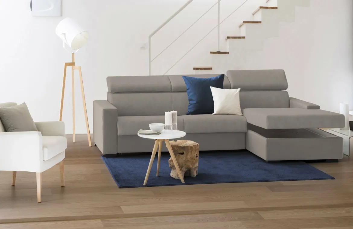 Divano letto compatto tortora 280x95cm - Allevatore