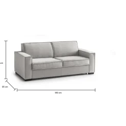 Divano letto con materasso grigio 180x95cm - Alisa