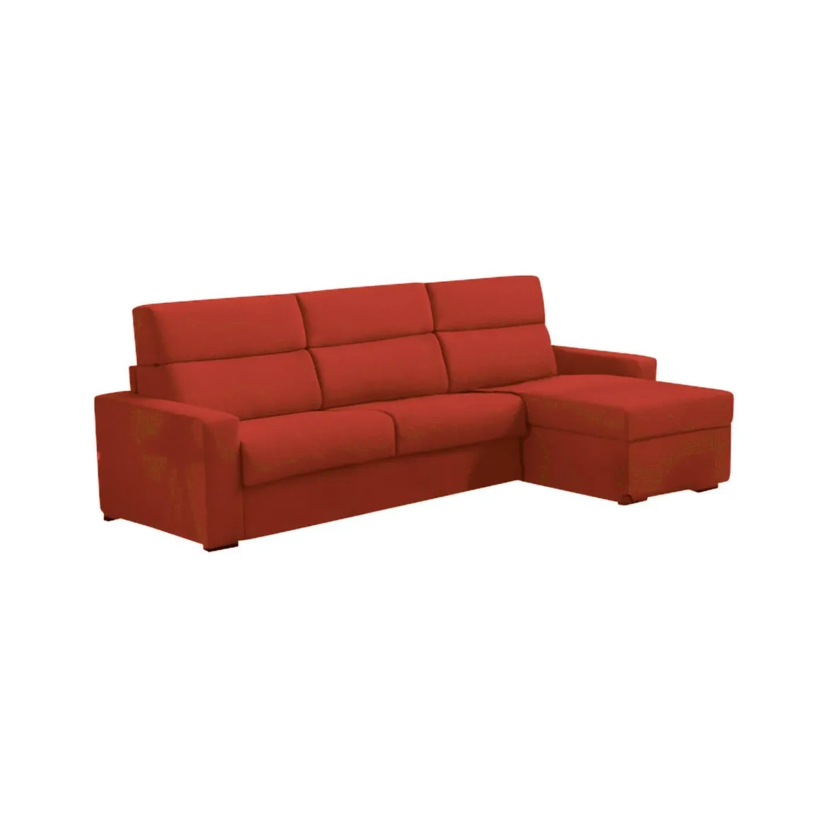 Divano Letto con Penisola Arancione Sfoderabile Contenitore 280x160 cm, Idrorepellente Multiposizione Trasformabile in Letto Made in Italy - Pusiano