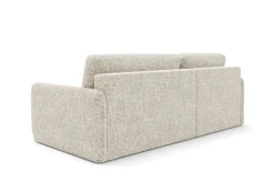 Divano Letto con Penisola Beige Chiaro Contenitore Reclinabile 229x148 cm, Cuscini Sfoderabili - Rezzo