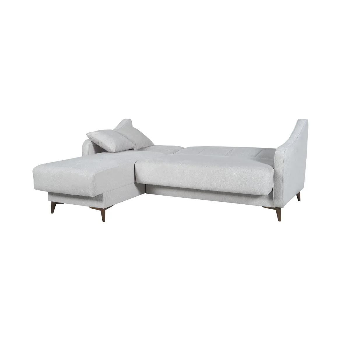 Divano Letto con Penisola Beige Contenitore 207x157 cm, Lavabile - Propata
