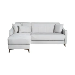 Divano Letto con Penisola Beige Contenitore 207x157 cm, Lavabile - Propata