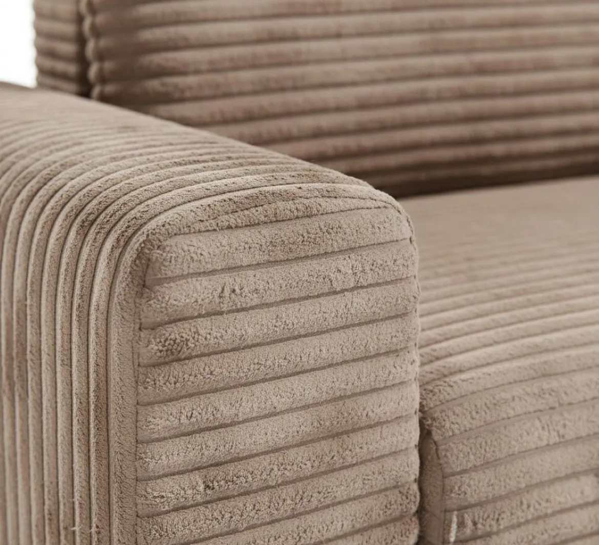 Divano Letto con Penisola Beige Contenitore Reclinabile 268x163 cm, Cuscini Sfoderabili - Folgarida