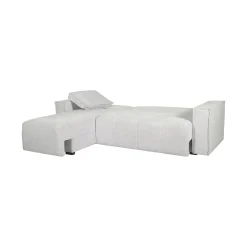 Divano Letto con Penisola Bianco Contenitore 237x169 cm, Lavabile - Naturno