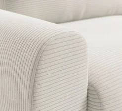 Divano Letto con Penisola Bianco Crema Contenitore Reclinabile 268x163 cm, Cuscini Sfoderabili - Folgarida