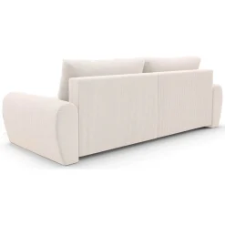 Divano Letto con Penisola Bianco Crema Contenitore Reclinabile 268x163 cm, Cuscini Sfoderabili - Folgarida