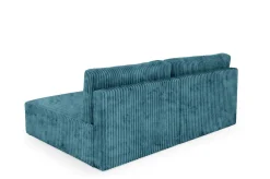 Divano Letto con Penisola blu Petrolio Contenitore Reclinabile 210x149 cm, Cuscini Sfoderabili - Pergola