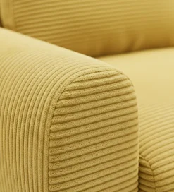 Divano Letto con Penisola Giallo Contenitore Reversibile 253x153 cm, Reclinabile - Paullo