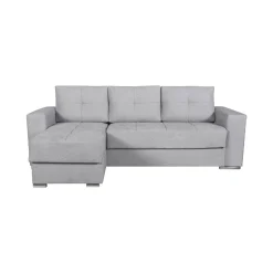 Divano Letto con Penisola Grigio Chiaro Contenitore 236x156 cm, Lavabile - Cesaro