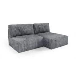 Divano Letto con Penisola Grigio Contenitore Cuscini Sfoderabili 210x149 cm, Reclinabile - Pergola