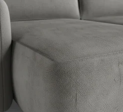Divano Letto con Penisola Grigio Contenitore Reclinabile 229x148 cm, Cuscini Sfoderabili - Rezzo