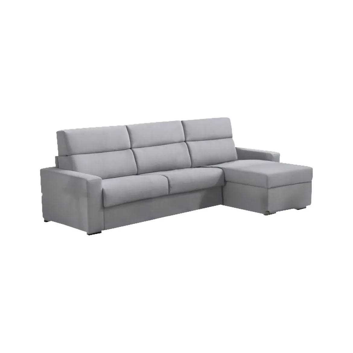 Divano Letto con Penisola Grigio Sfoderabile Contenitore 285x160 cm, Idrorepellente Multiposizione Trasformabile in Letto Made in Italy - Esca