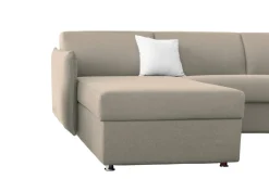 Divano Letto con Penisola Grigio Tortora Sfoderabile Contenitore 280x160 cm, Idrorepellente Multiposizione Made in Italy - Celleno