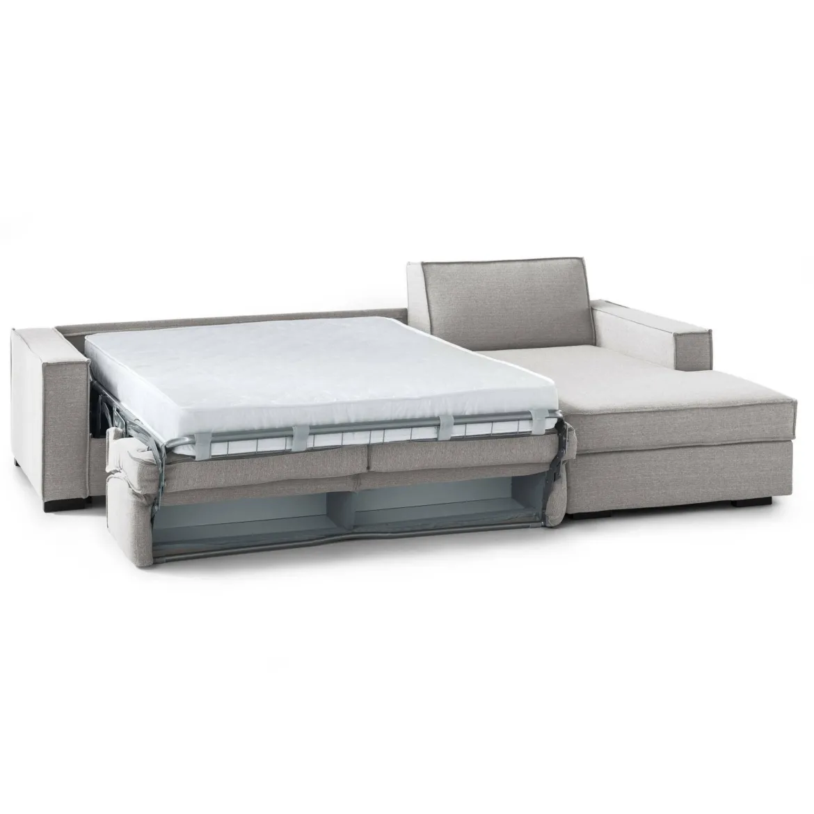 Divano letto con penisola grigio 280x95cm - Achico