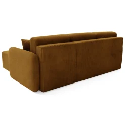 Divano Letto con Penisola Marrone Contenitore Reversibile 245x185 cm, Reclinabile - Ranco