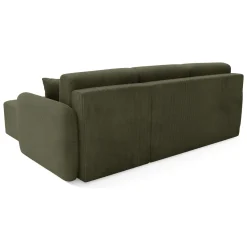 Divano Letto con Penisola Verde Contenitore Reversibile 253x153 cm, Reclinabile - Paullo