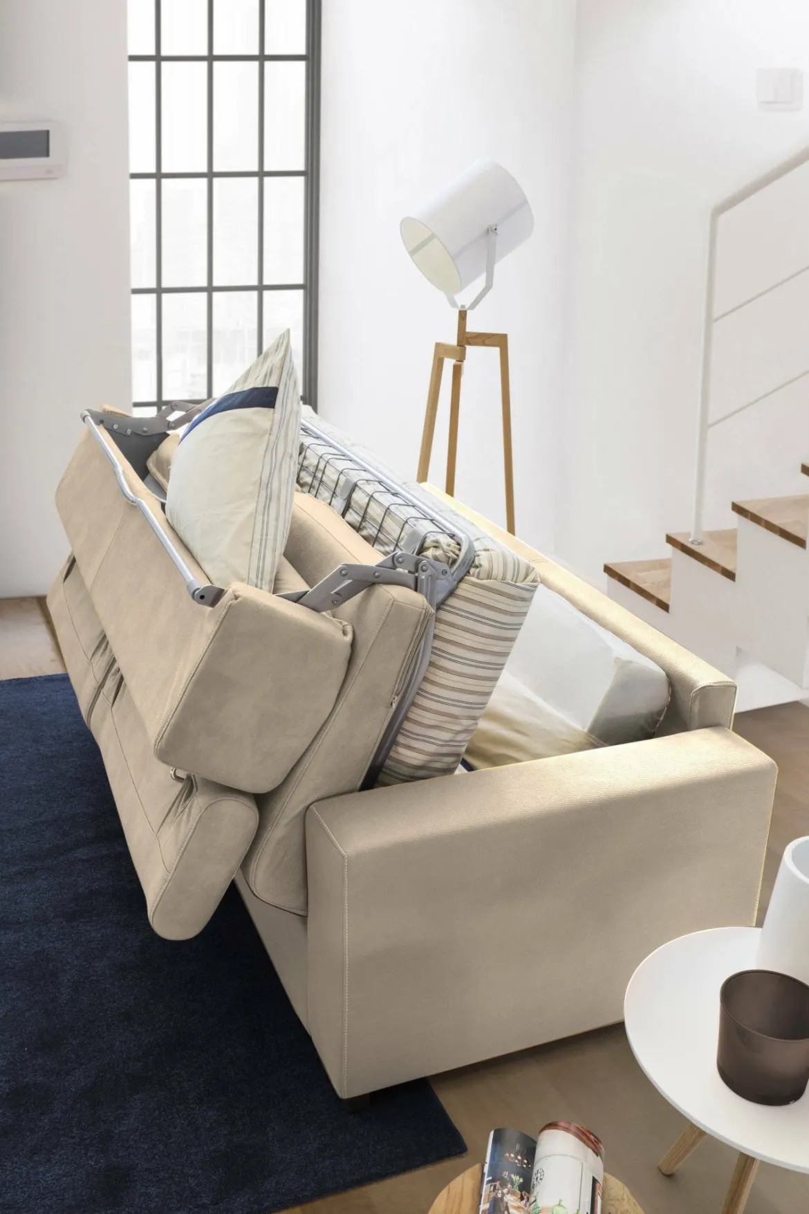 Divano letto contenitore beige 220x95cm - Action
