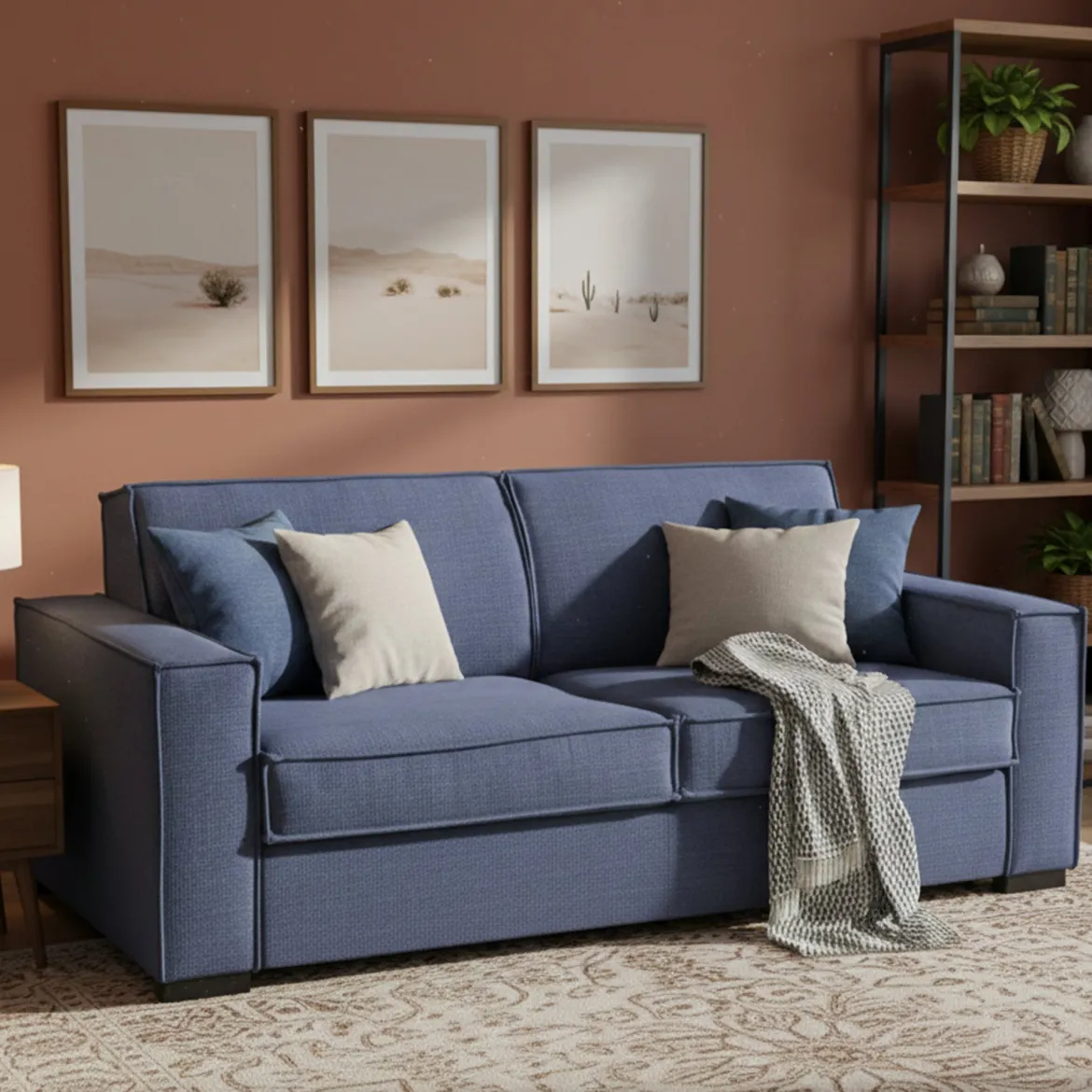 Divano letto contenitore blu 200x95cm - Algo