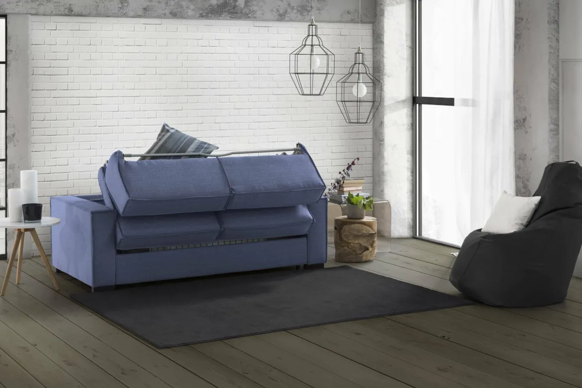 Divano letto contenitore blu 200x95cm - Algo