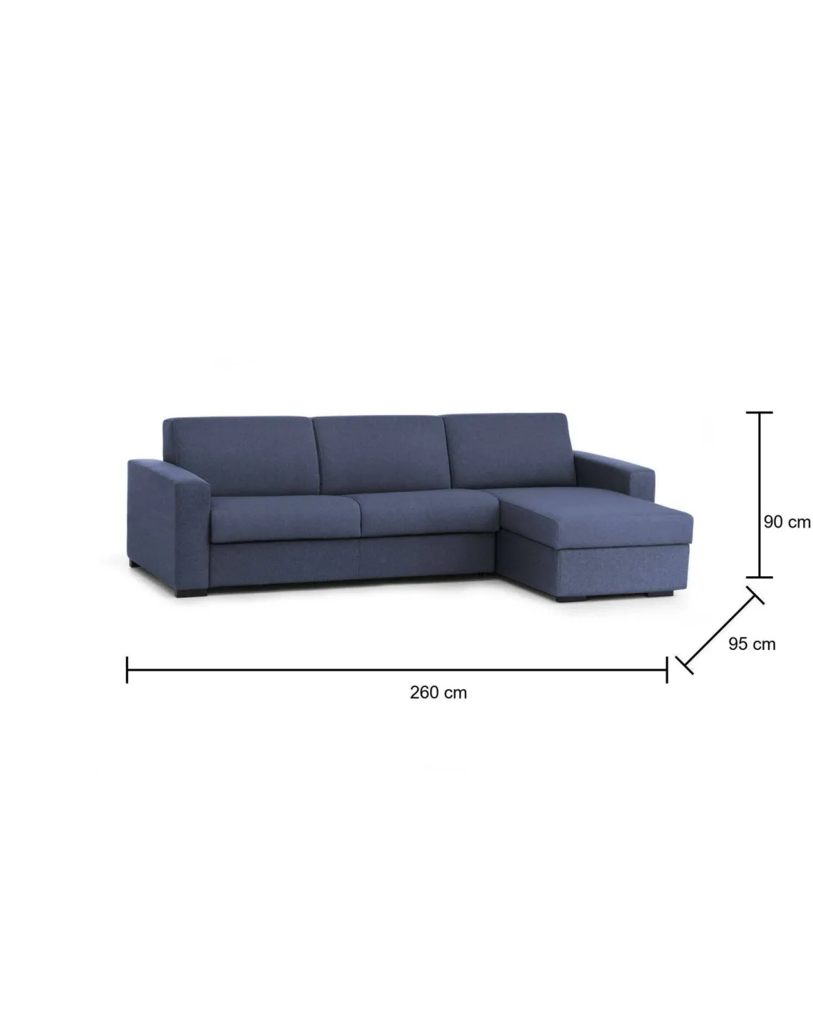 Divano letto contenitore blu 260x95cm - Allegria