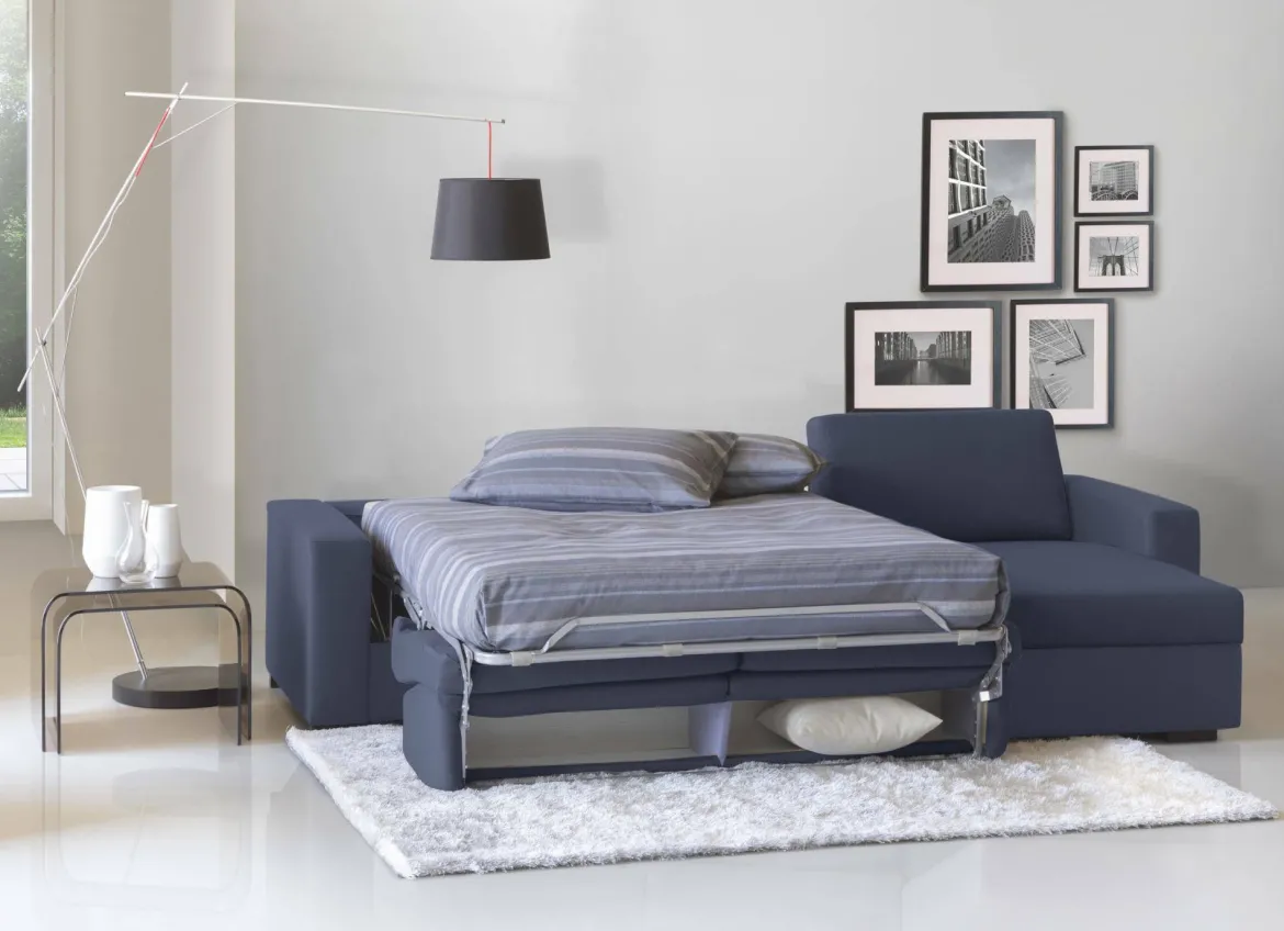 Divano letto contenitore blu 260x95cm - Allegria