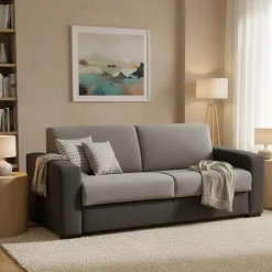 Divano letto contenitore grigio scuro 133x78cm - Calvin
