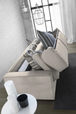 Divano letto contenitore tortora 160x95cm - Alk
