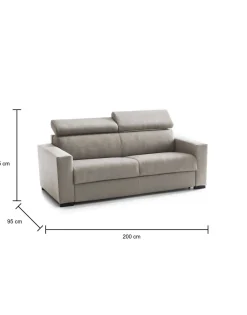 Divano letto contenitore tortora 260x95cm - Alibella