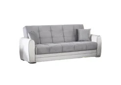 Divano letto design bianco e grigio 220x84cm - Dike