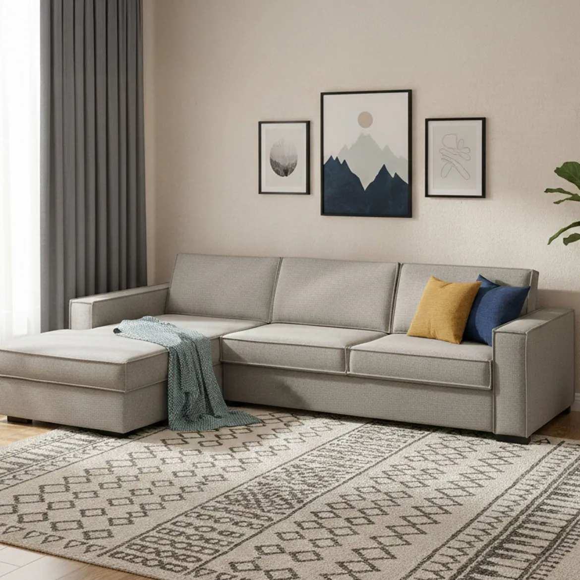 Divano letto due piazze grigio 260x95cm - Albenga
