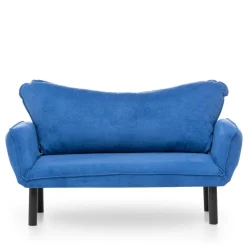 Divano letto economico in tessuto blu 140x65cm - Hone