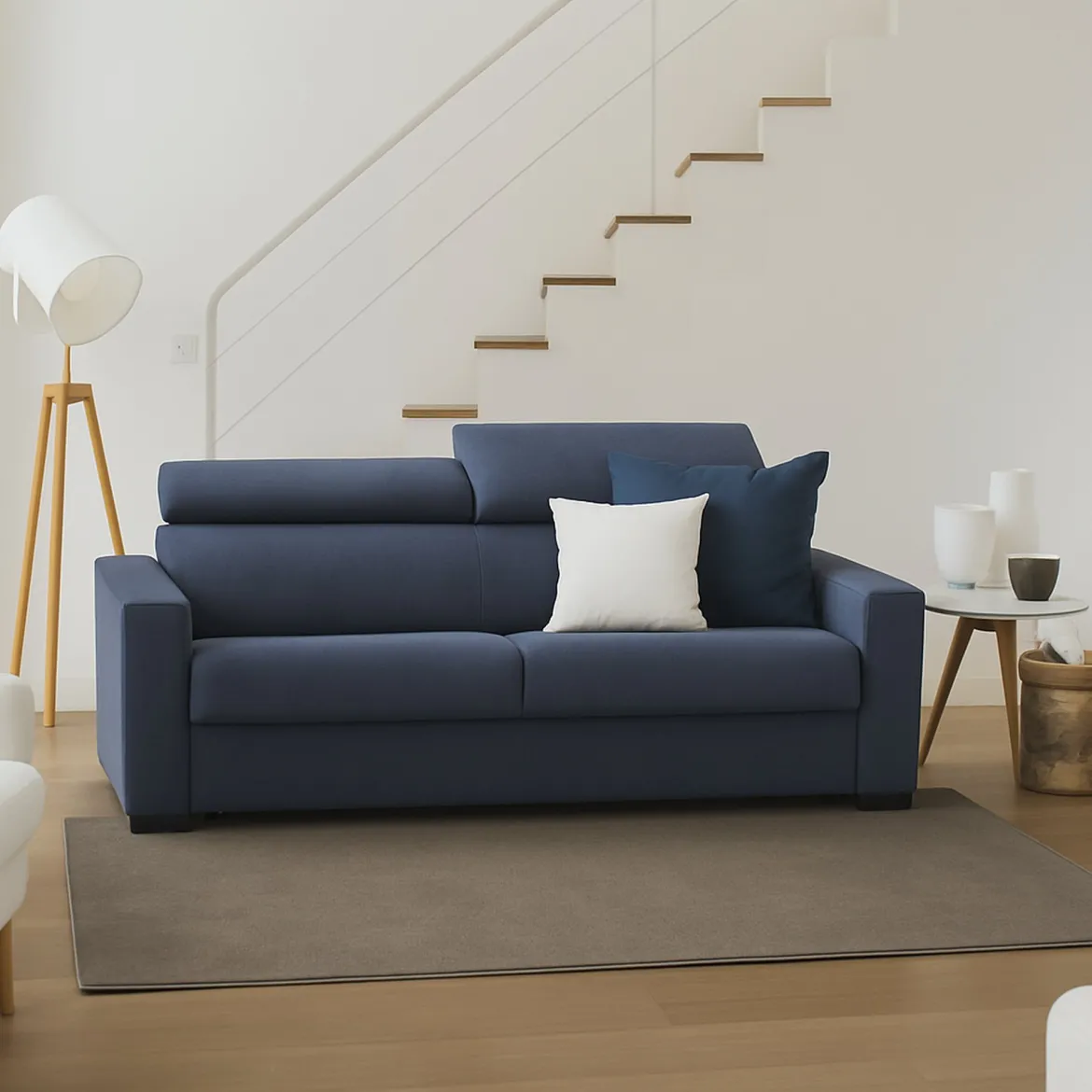 Divano letto idrorepellente blu 200x95cm - Amalfi