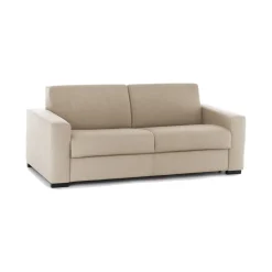 Divano letto imbottito in tessuto beige 200x95cm - Zinnia