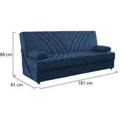 Divano letto in legno blu 181x81cm - Apicella