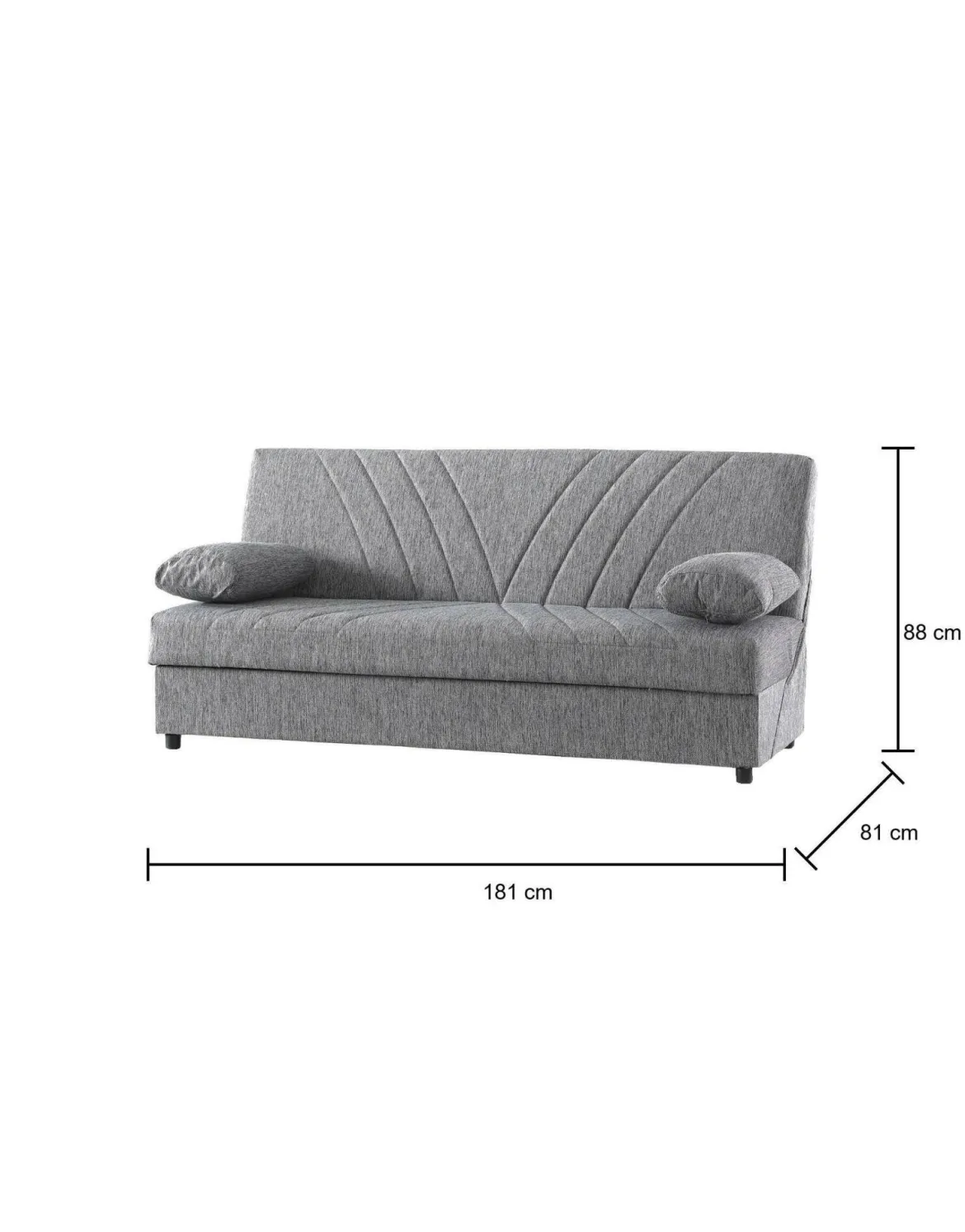 Divano letto in legno grigio 181x81cm - Apicella