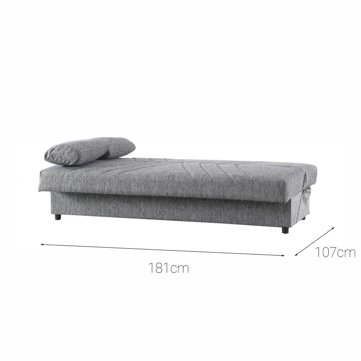 Divano letto in legno grigio 181x81cm - Apicella