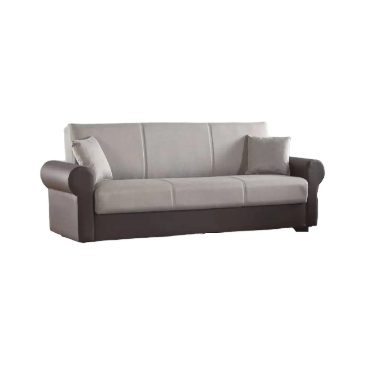 Divano letto in legno marrone e grigio 233x84cm - Barbiano