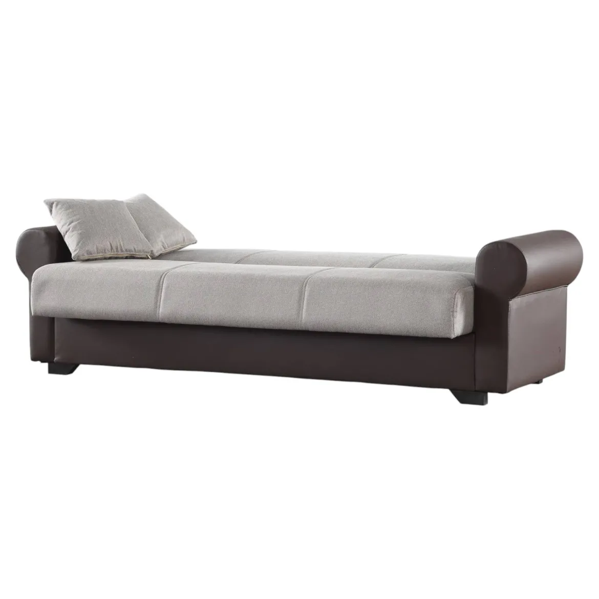 Divano letto in legno marrone e grigio 233x84cm - Barbiano