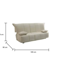 Divano letto in legno massello beige 260x95cm - Allegria