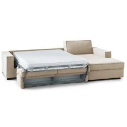 Divano letto in legno massello beige 280x95cm - Achico