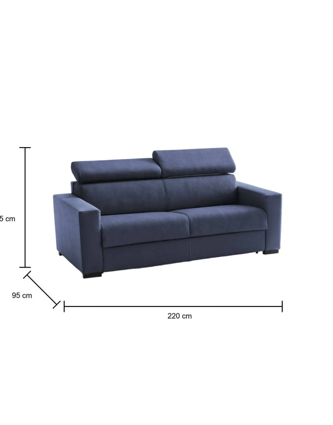 Divano letto in legno massello blu 260x95cm - Albenga