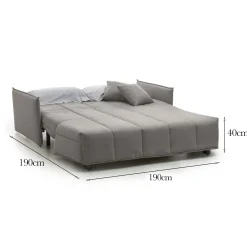 Divano letto in legno massello grigio 200x95cm - Andymion