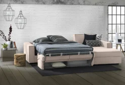 Divano letto in legno massello tortora 280x95cm - Achico