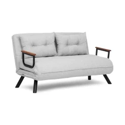 Divano letto in metallo grigio chiaro 133x78cm - Calvin